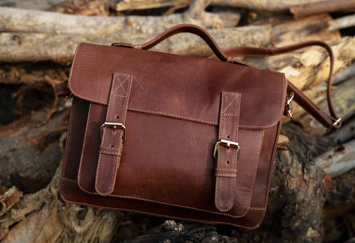 chestnut brown leather bag