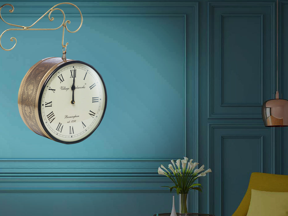 Antique Double Sided Hanging Clock