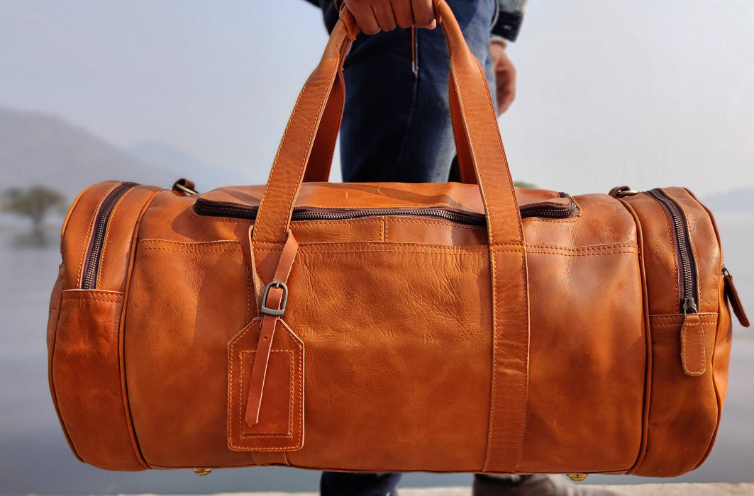 tan leather holdall mens