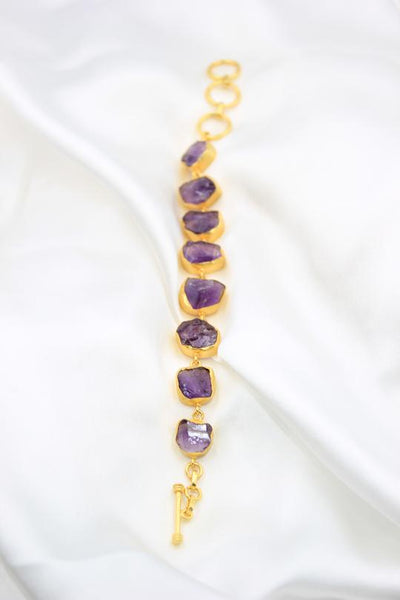 Amethyst Stone Gold Bracelet