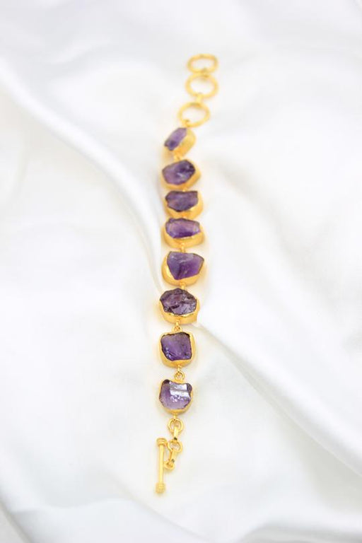 Amethyst Stone Gold Bracelet - Jewellery