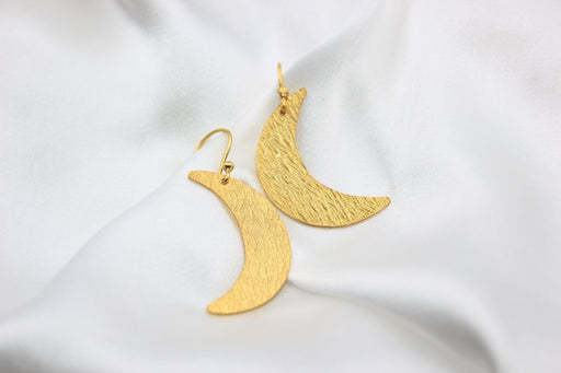 Gold Moon Shaped Earnings - Jewellery