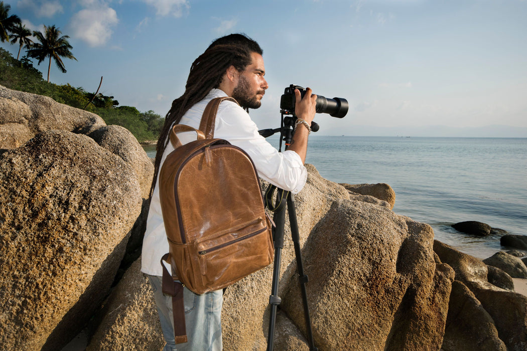 handmade leather camera bag