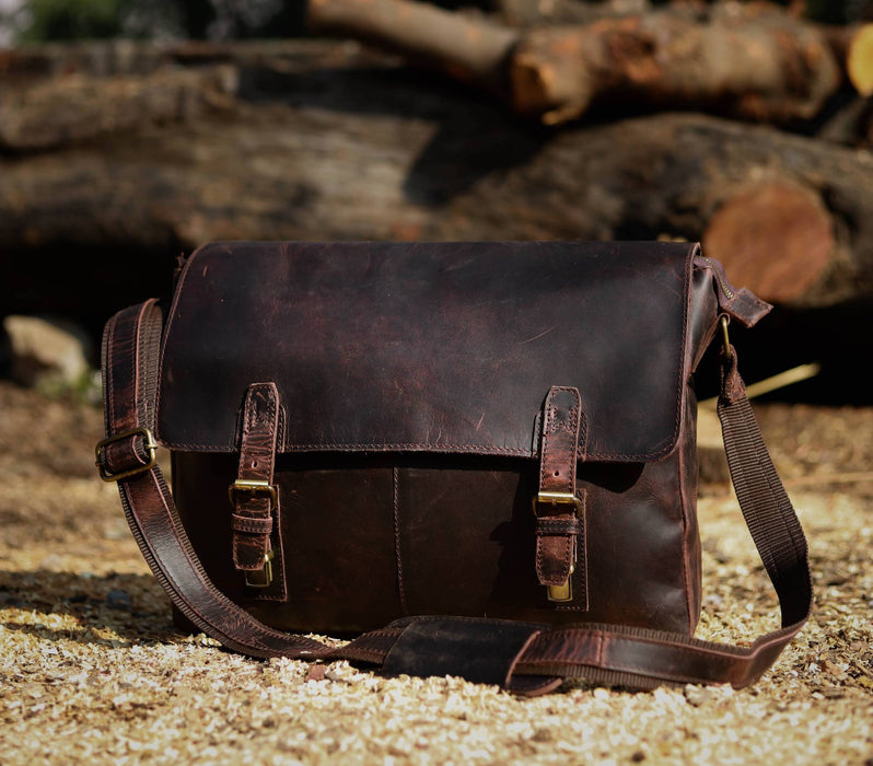 dark brown laptop bag