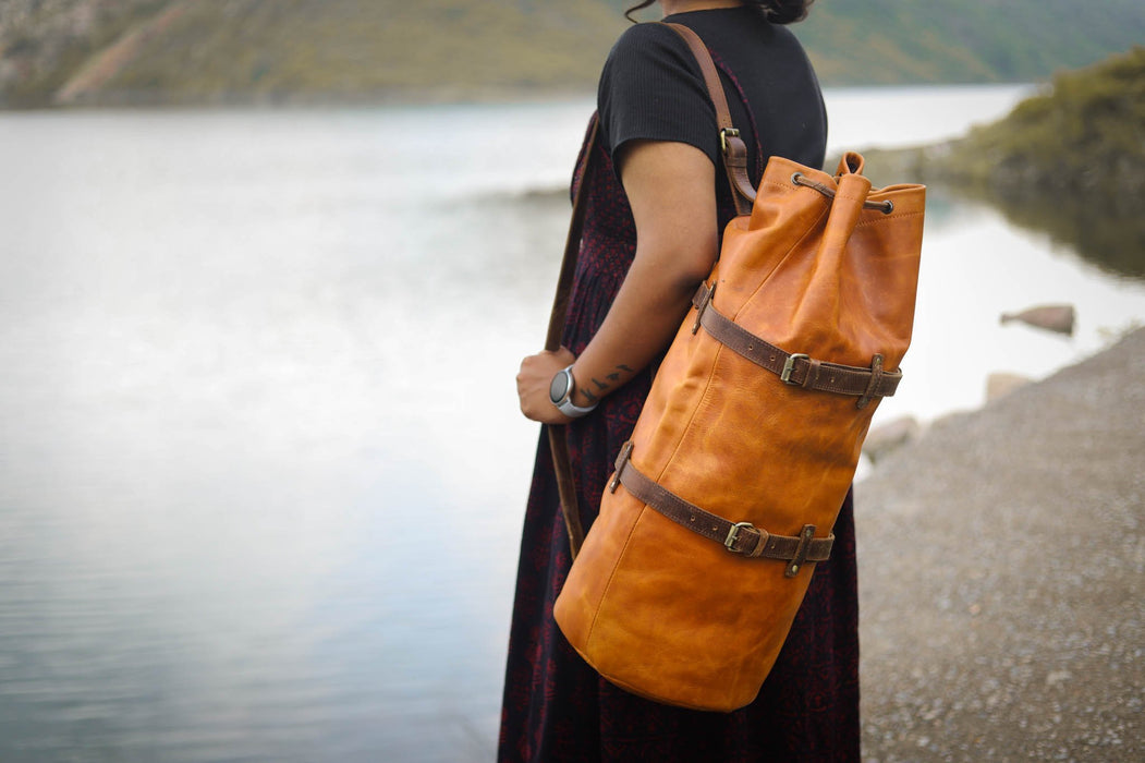 full grain leather motorcycle bag