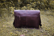 dark brown vintage leather messenger bag