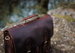 distressed leather briefcase bag 