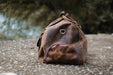 Distressed Brown leather duffle