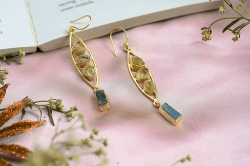 Citrine Stone Earrings - Jewellery