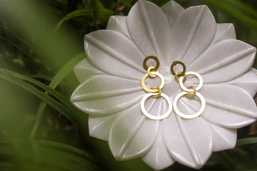 Gold Hoop Dangle Earrings - Jewellery