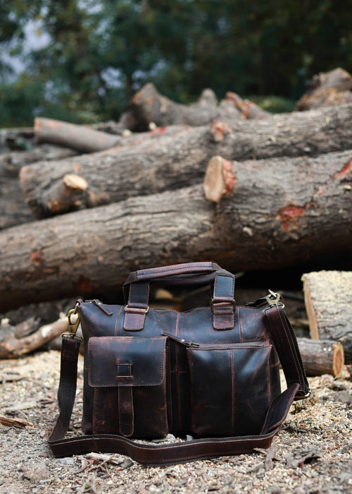 rugged leather computer briefcase