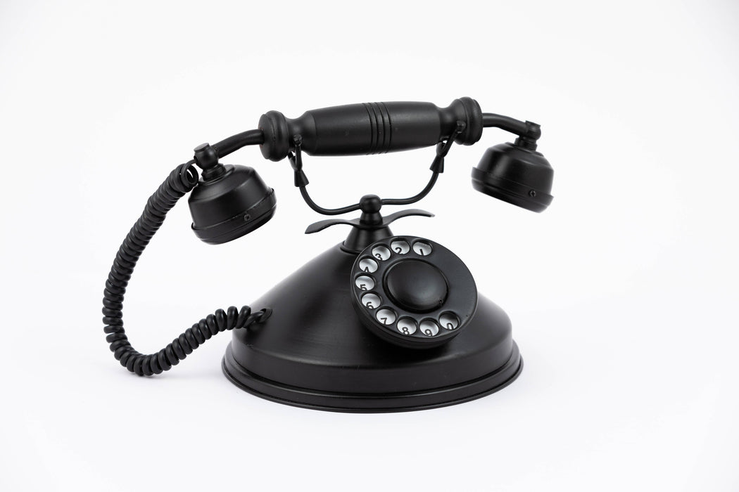 black antique telephone desk