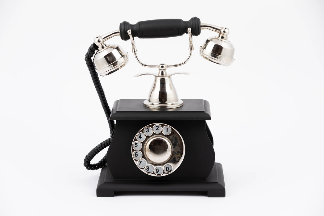 Black retro vintage phone
