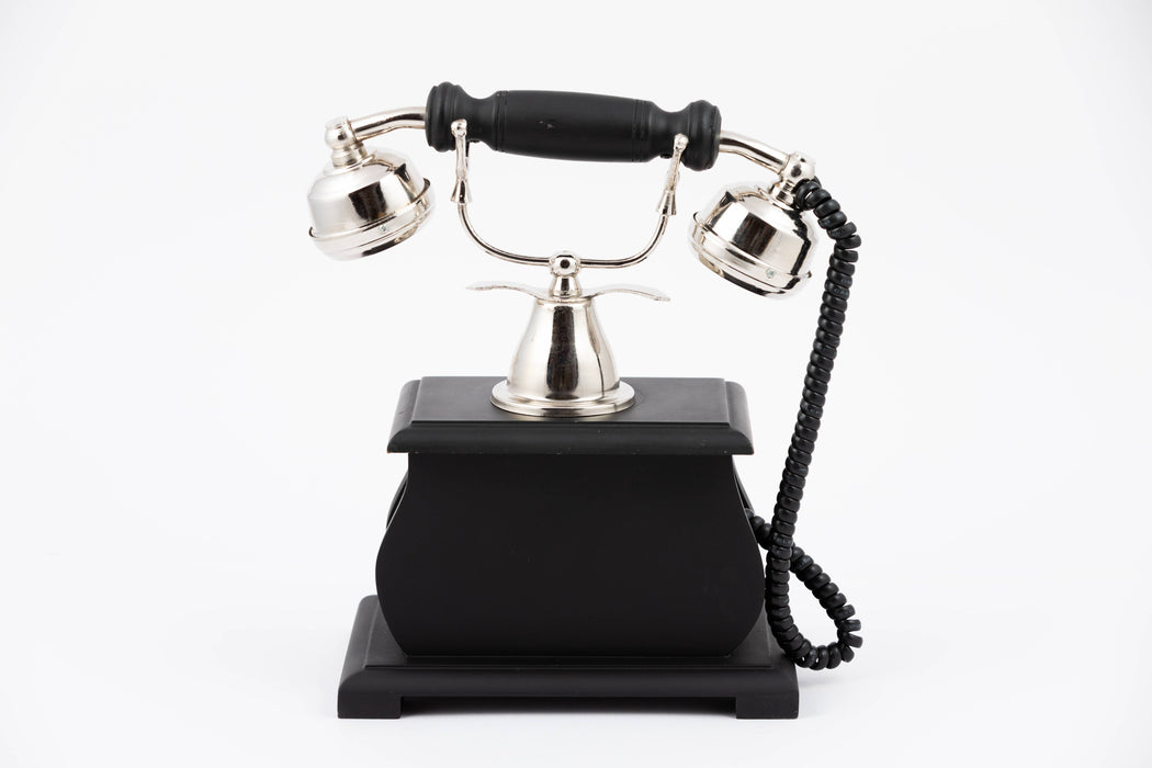 Black rustic vintage telephone