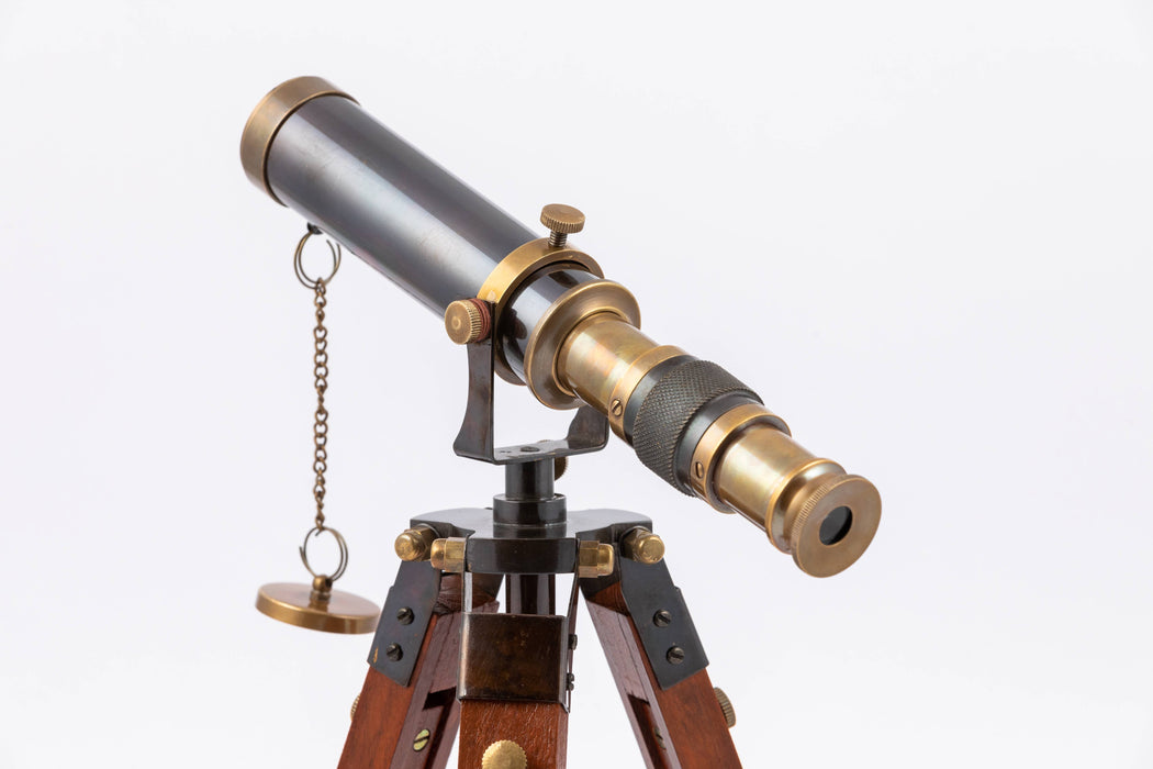 Vintage Brass Telescope With Tripod - Telescopes