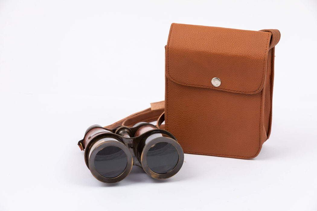 Vintage Binoculars With Leather Case - Binoculars
