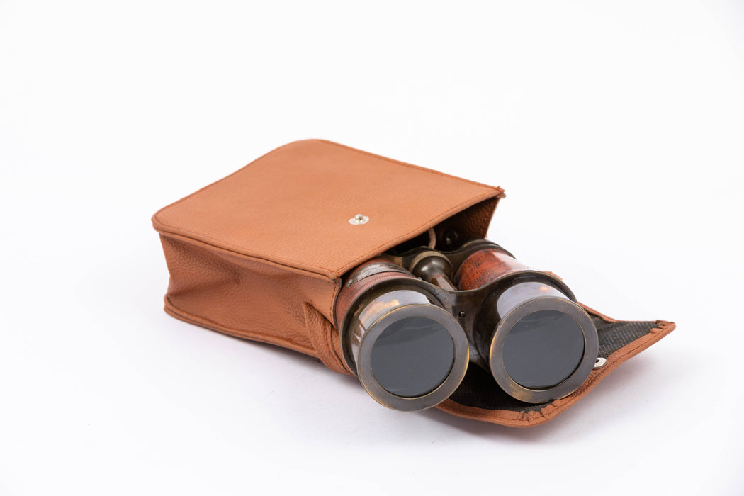 Vintage Binoculars With Leather Case - Binoculars