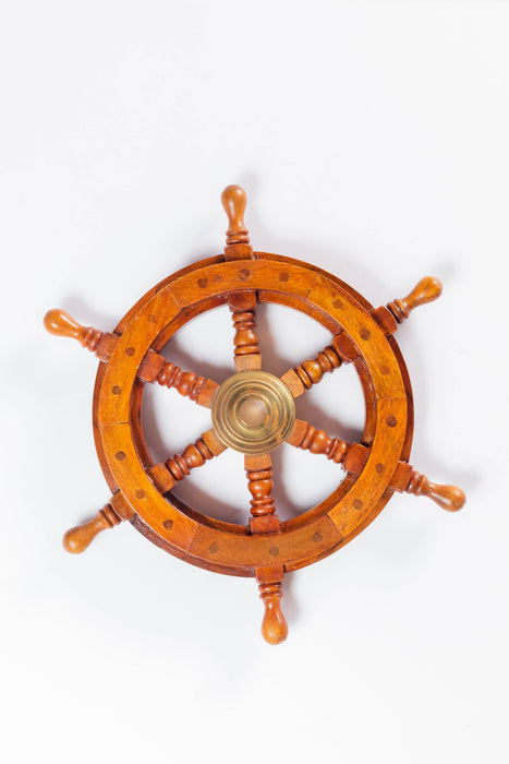 how to hang ship wheel on wall