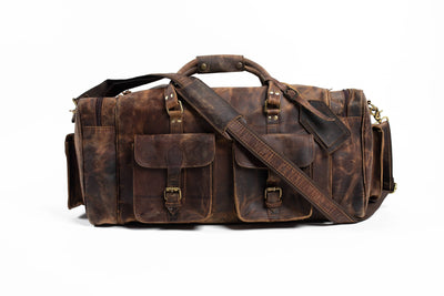 Rugged Leather Duffle Bag