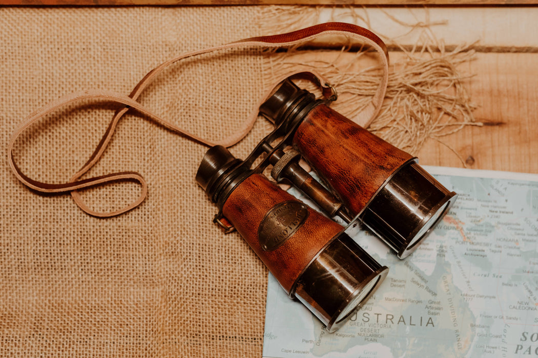 Vintage Binoculars With Leather Case - Binoculars