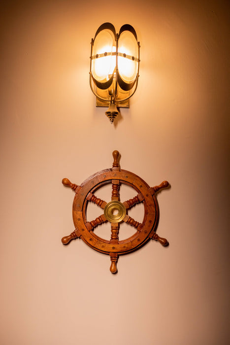 rustic ship wheel wall decor