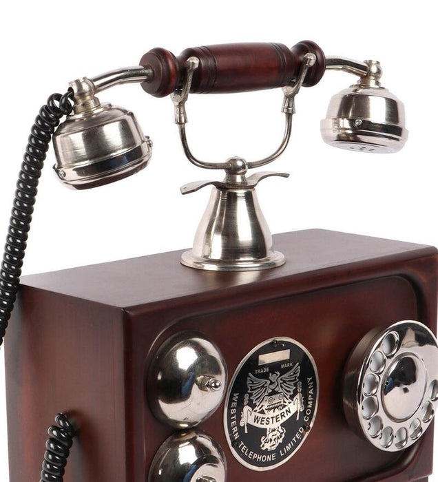 old fashioned wooden phone