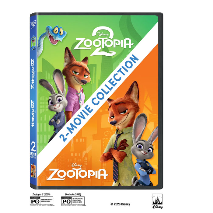 Zootopia 2 and Zootopia - Multi-Feature (2 Disc) - (DVD) Disney , Adventure, Animated, Comedy