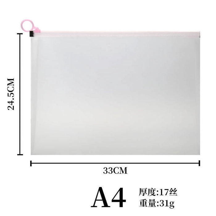 a4 file bag transparent customized pen bag zipper bag a5 zipper bag b6 student stationery pp waterproof handheld information bag
