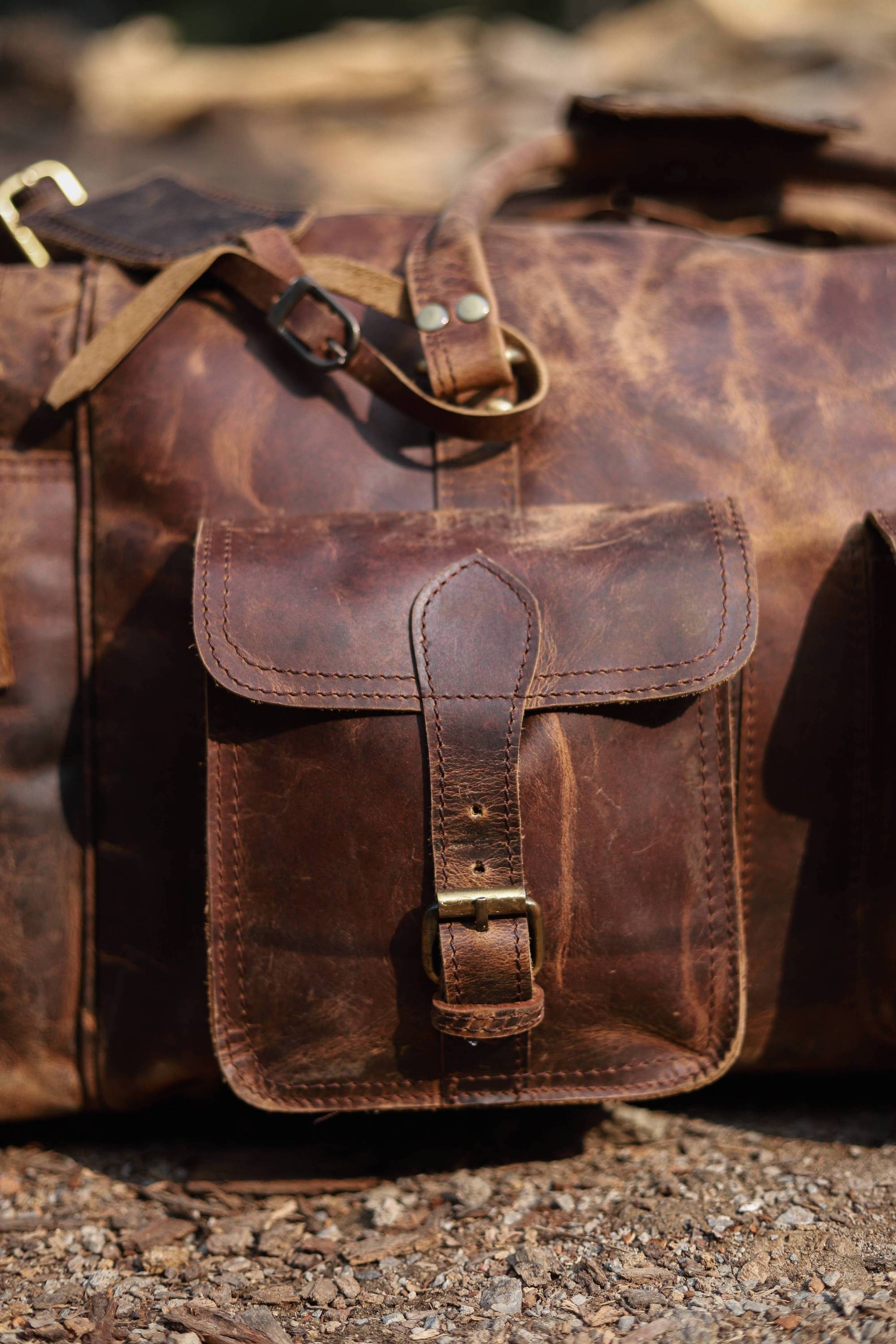 Rugged Leather Duffle Bag — The Handmade Store