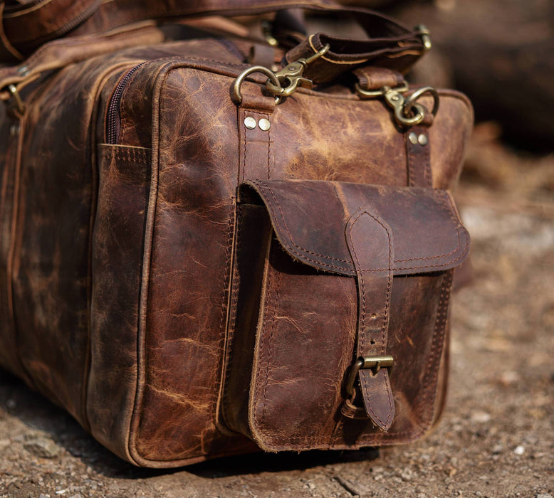 Buffalo Leather Bag Duffle Travel Bag Handmade Bag Large -  UK