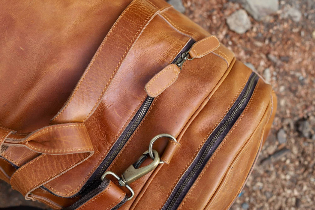 Tan Leather Holdall for men