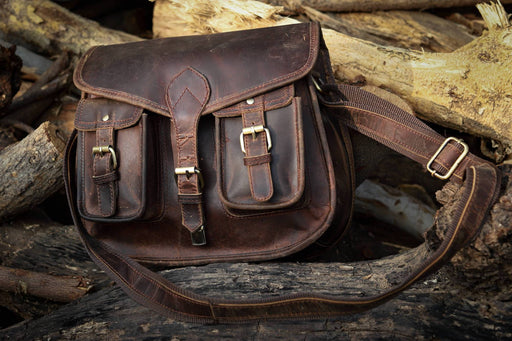 Full Grain Leather Messenger Bag Vintage Leather Shoulder Bag Retro Cr –  Unihandmade