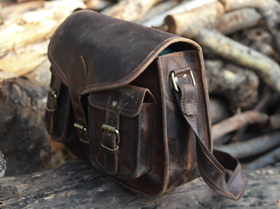 PASCADO Brown Vintage leather crossbody Purse India | Ubuy