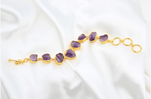 Amethyst Stone Gold Bracelet - Jewellery