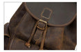 Dark brown leather laptop backpack