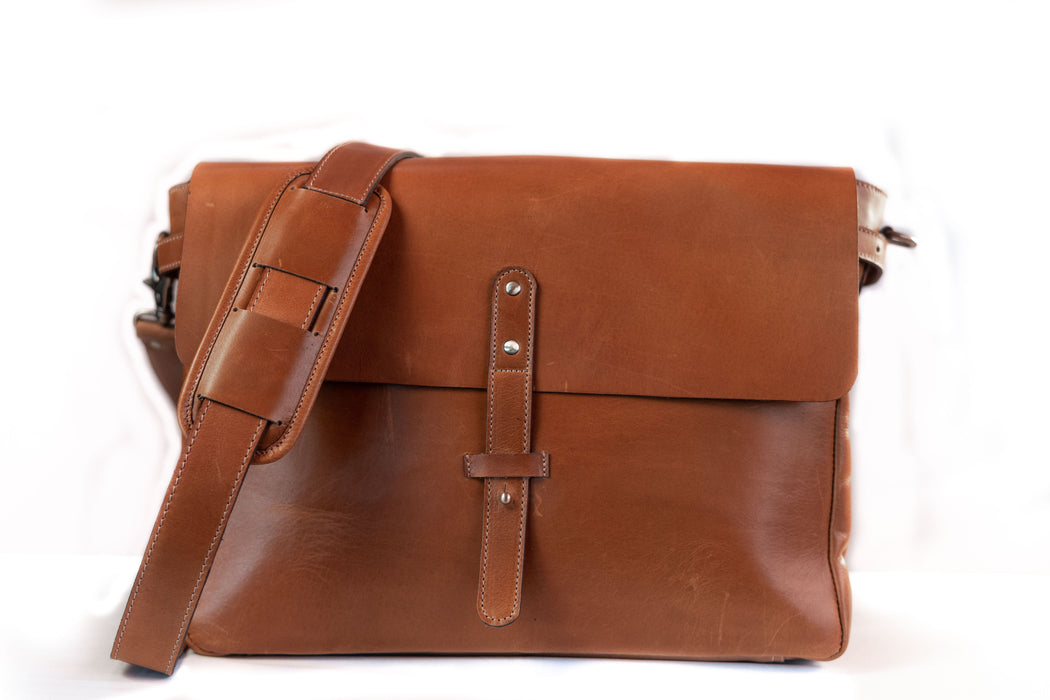 Leather Foldover Crossbody Bag With Adjustable Straps, Genuine Full Grain  Leather, Made in the USA