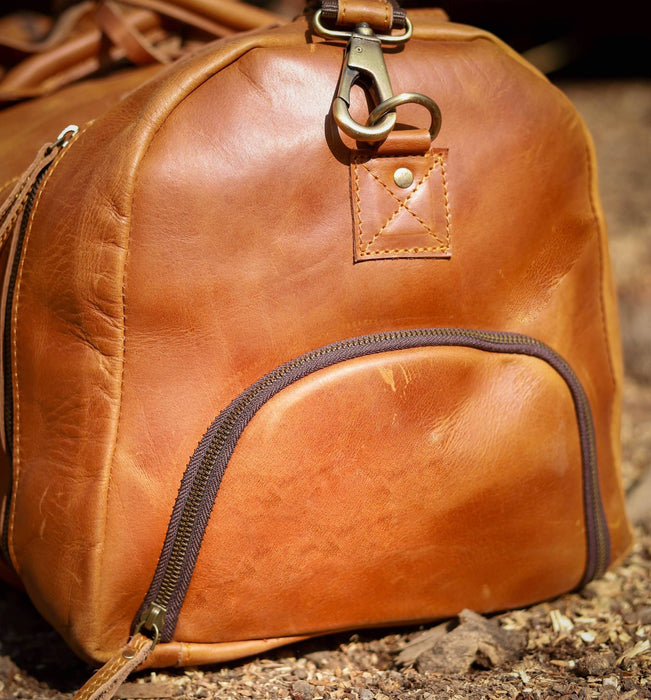 Londo Genuine Top Grain Leather Duffle Bag, Vintage Retro Travel