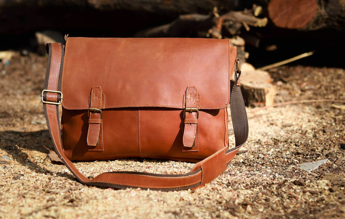 Vintage Tan Leather satchel