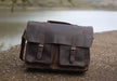 distressed leather laptop briefcase 