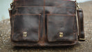 vintage distressed leather briefcase 