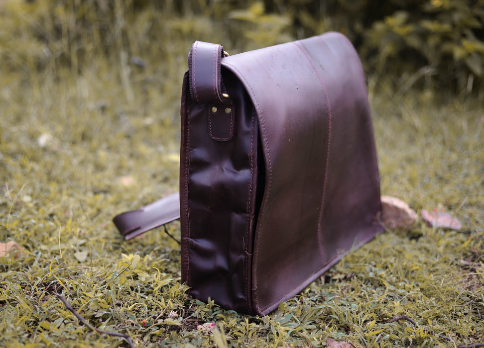 17 inch men's messenger bag vintage leather 