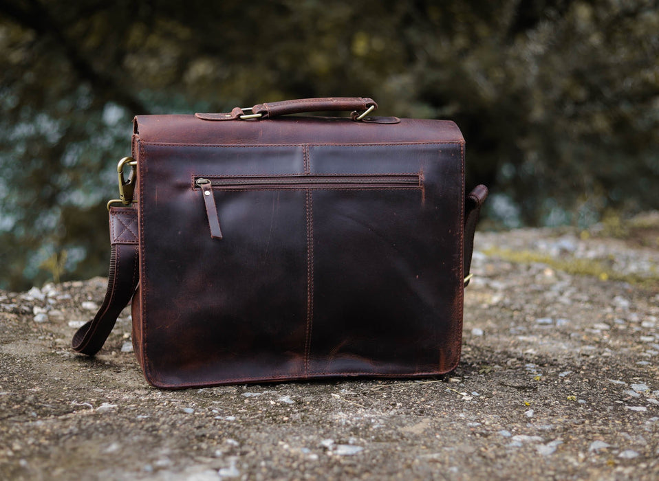 rustic leather computer bag 