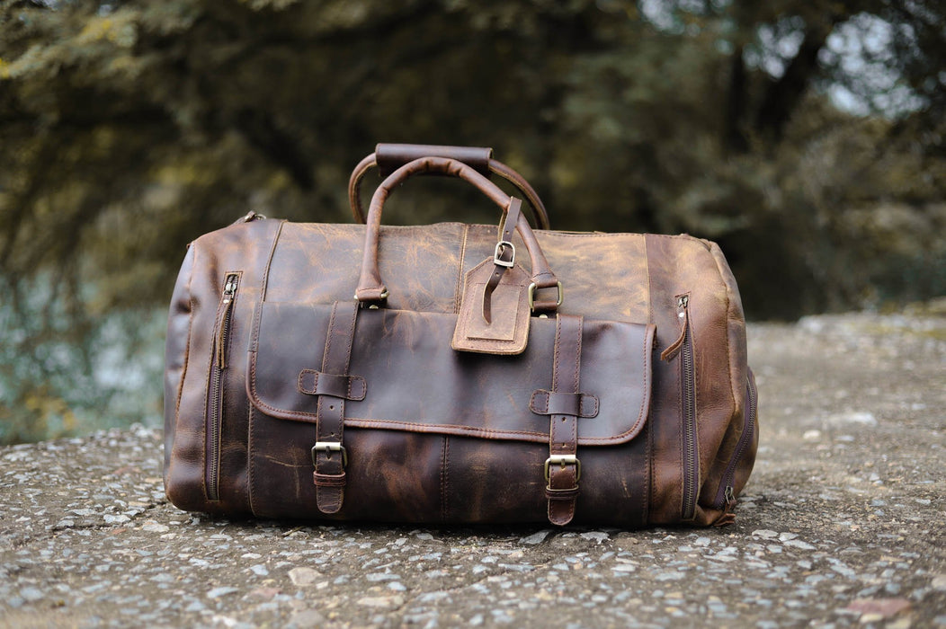 Jahn-Tasche – Large travel bag / weekend bag size L made out of nappa  leather, brown, model 697 | Jahn Lederwaren