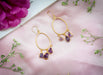Gold Amethyst Stone Earrings - Jewellery