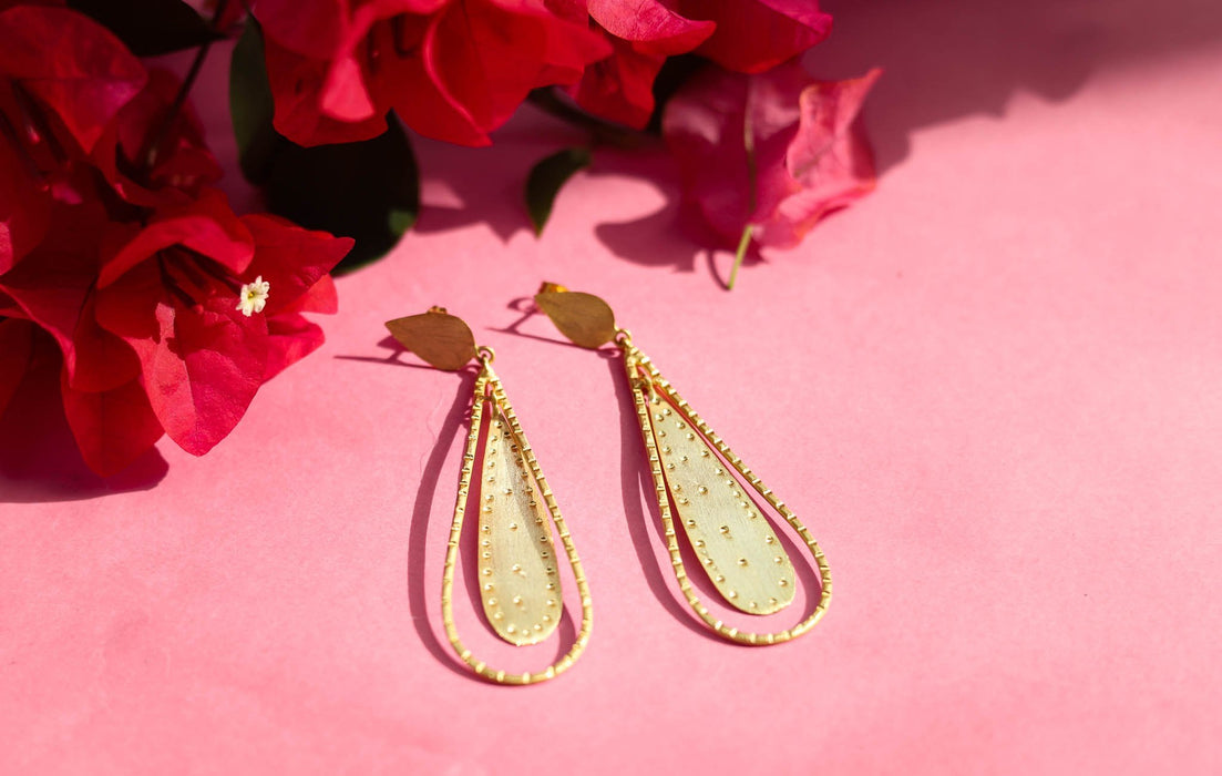Gold Light Weight Earrings - Jewellery