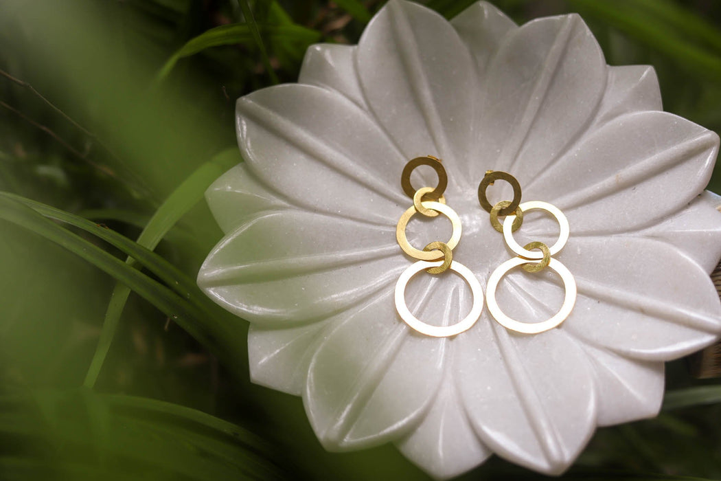 Gold Hoop Dangle Earrings - Jewellery