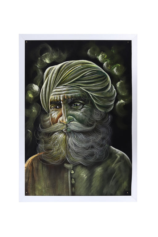 Indian Old Man Painting - Painting Canvas