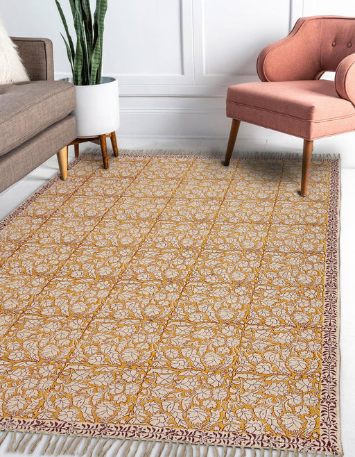 Distressed Cotton Area Rug - Rugs