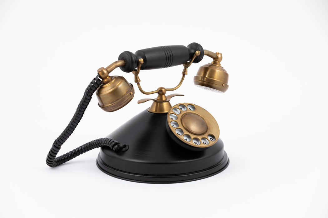 Black Rotary Desk Phone — The Handmade Store