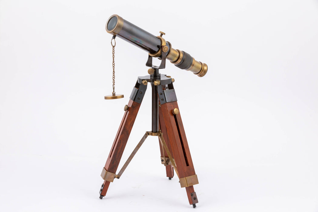 Vintage Brass Telescope With Tripod - Telescopes